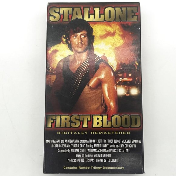 Vintage 1982 Rambo-First Blood Sylveter Stallone Digitally‎ Remastered Bonus VHS - Picture 1 of 4